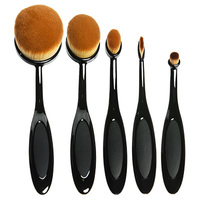 Профессиональный набор макияжных кистей-щеток Universal Brush, 5 предметов (черный)