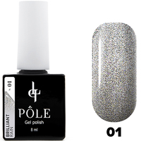 Гель-лак POLE Brilliant rain №01 "Silver " (8 мл)